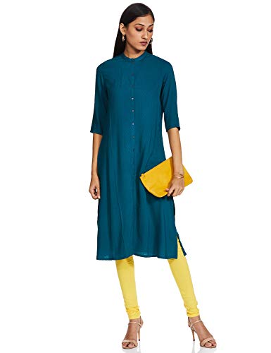 Image of BIBA Womens Coated Leggings (Yellow Large)