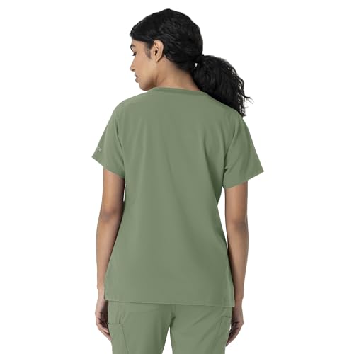 Carhartt Force Cross-Flex Women's Crew Neck Scrub Top, Green Slate, L - image 2