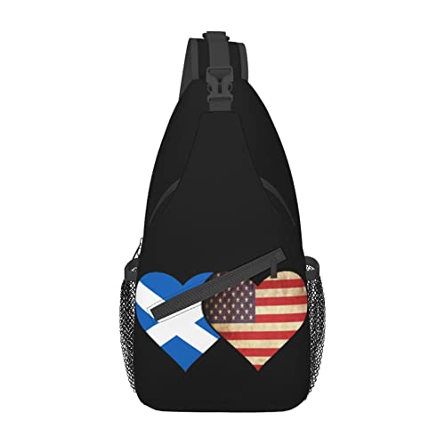 Mochila bandolera unisex con banderas de Escocia y EE.UU. miniatura 2