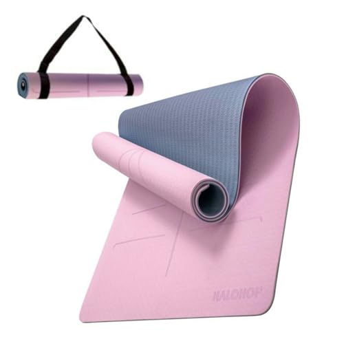 Halohop Yoga Mats for Women Men TPE 6mm Reversible Design with Du...