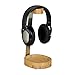 Relaxdays Porta, bambù, Metallo, Headset Headphone Stand, Supporto Cuffie Scrivania, Design Elegante, Legno, Acciaio Inox, Naturale, 29,60 x 12 x 15 cm