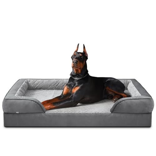 INVENHO Orthopedic Extra Large Dog Bed, XXL Waterproof Dog Sofa, Egg-Crate Foam Couch with Washable...