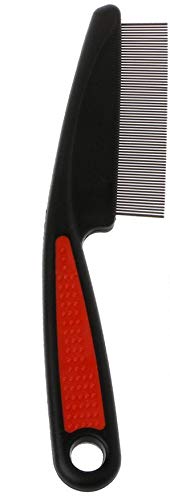 Image of Black Apple Flea Comb Pet Cat Dog Lice Comb Nit Remover Grooming Brush Tools to Treatment & Remove Fleas, Mites, Ticks, Dandruff Flakes - Stainless Steel Fine Teeth- Color May Vary