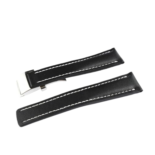FYXT 20mm 22mm 24mm���̊��炩�Ȗ{�v�X�g���b�v�r���v�т̓W�J���ߋ��ƌ݊����̂���Navitimer(Black Silver buckle,24mm)