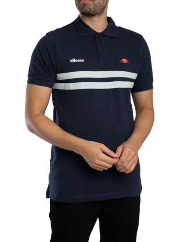 Image of Ellesse Men's Muccia Polo Shirt, Navy/Light Blue, L