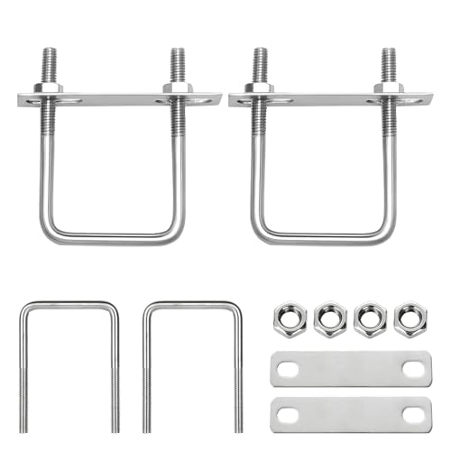 Idota 2 Pièces Boulon en U M10 80x150mm, Bride de Fixation Acier Inoxydable pour la Fixation de Tuyaux
