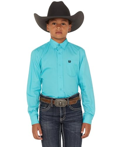 Cinch Boys Turquoise Long Sleeve Button Down Shirt