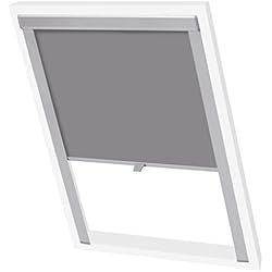 Screen Persianas vidaXL Persiana Opaca Enrollable Romana Protección Visual Techo Ventana Pared Techo Dormitorio Sombreado para Gris Tela y Marco de Aluminio