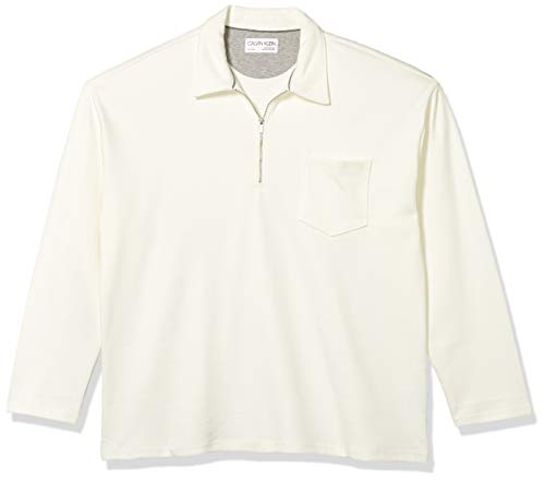 Calvin klein men's classic quarter zip sweater, cannoli cream, la…