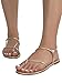 GORGLITTER Women's Metallic Strappy Flat Sandals Open Toe Dressy Summer Beach Thong Slides Gold 9