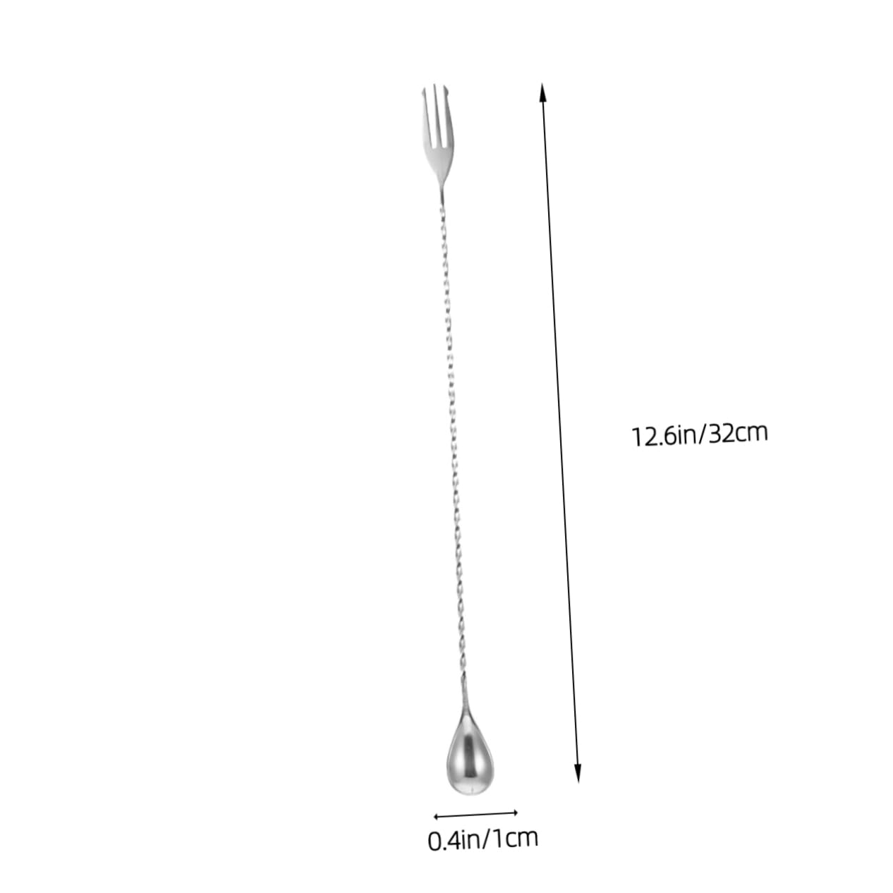 6 Piezas Cucharas Para Cucharas Mezcladoras De Mango Largo Cuchara De Coctel De Bar Cuchara De Acero Inoxidable Silver Cabilock