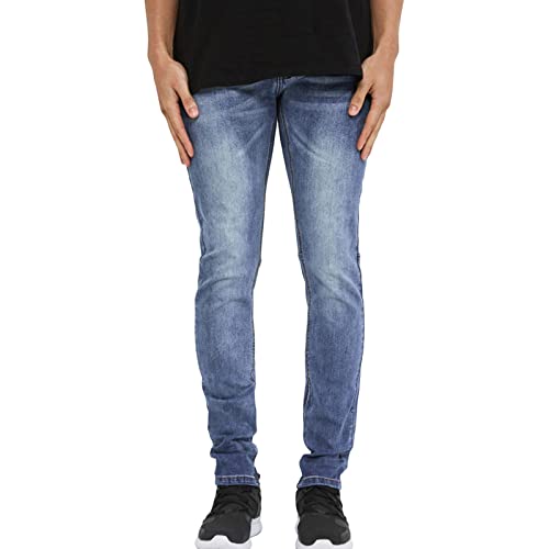 Jean skinny extensible en coton délavé pour homme style boyfriend