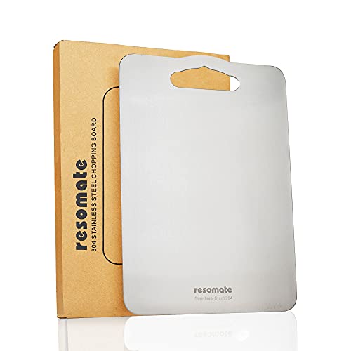 Resomate - Food Grade Stainless Steel Chopping Cutting Board for Kitchen with Anti-Slip mat pad (Large)