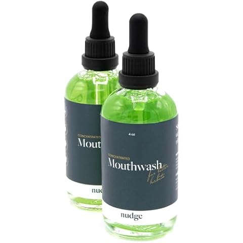 Nudge Alcohol Free Mouthwash Concentrate for Dry Mouth, Gentle Breath Freshener and Dry Mouth Treatment, Fresh Mint - 4 fl oz (Pack of 2) Cover