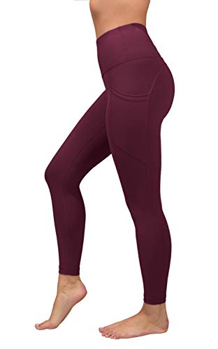 90 Degree By Reflex Power Flex Yoga Pants - High Waist Squat Proof Ankle Leggings with Pockets for Women - Potent Purple - XS