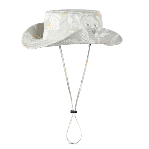 Image of Printed Bucket Hat UPF 50+ Quick-Dry Breathable Sun Hat, Roll-Up Brim Boonie Hat with Adjustable Fit for Beach Hiking Fishing