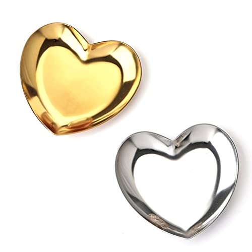 Plateau en forme de coeur Plateau d'articles de rangement pour bijoux, or, argent Cover