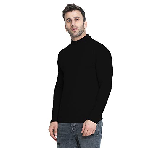 Image of CHKOKKO Men's Winter Wear Cotton High Neck Full Sleeves Regular Fit T-Shirt