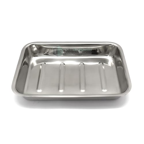 Image of IS IndoSurgicals Stainless Steel Rectangular Instrument Tray With Cover,Deluxe Quality(5,9 inchX6 inchX2 inch)