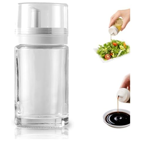 Small Glass Oil and Vinegar Dispenser Bottles - 3.4oz - Leakproof, Perfect for Kitchen Use Cover