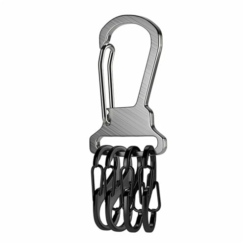 Porte-clés voiture acier inoxydable polyvalent avec boucle 8 amovible pour clé