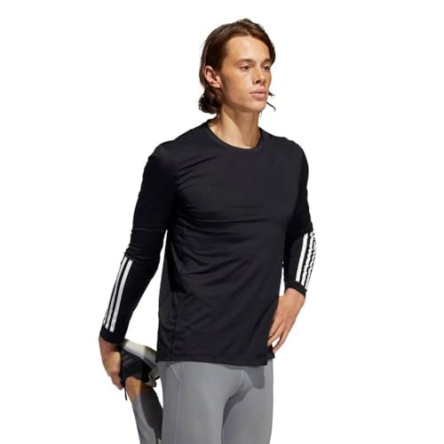 Image of adidas Men's Techfit 3-Stripes Fitted Long Sleeve Top