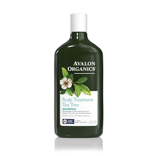 Avalon Organics Scalp Treatment Tea Tree Shampoo, Encourages Scalp Well-Being and Leaves Hair Soft, 11 Fluid Ounces