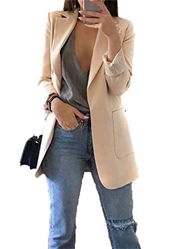 OMZIN Damen Blazer Jacke Casual Langarm Revers Büro Anzug Strickjacke...