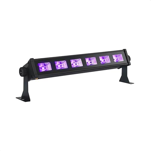 Ibiza - LED-UV-BAR6 - Lampe UV, effet fluo, effet lumière noire avec 6 LEDs de 3W chacune - Noire - Sur pied