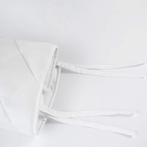 Breathable Mesh Crib Liner Pad for Baby, Mesh Crib Safety Guard Pad with Thick Padding, Nursery Crib Liner Protector for Boys Girls, White - Thumbnail 5