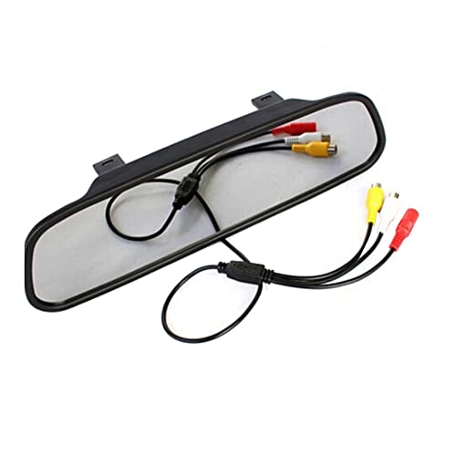 Comphic Espejo Retrovisor de 4,3 Pulgadas, Pantalla LCD HD para Coche, Pantalla de DVD, CáMara de Marcha AtráS,