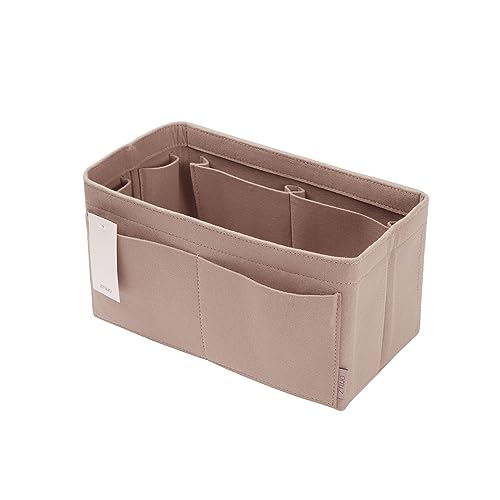 ZTUJO Felt Purse Organizer, Multi Pocket Bag in Bag Organizer For Tote & Handbag Shaper, Speedy 30, Speedy 35 and Speedy 40 (Medium, Beige)
