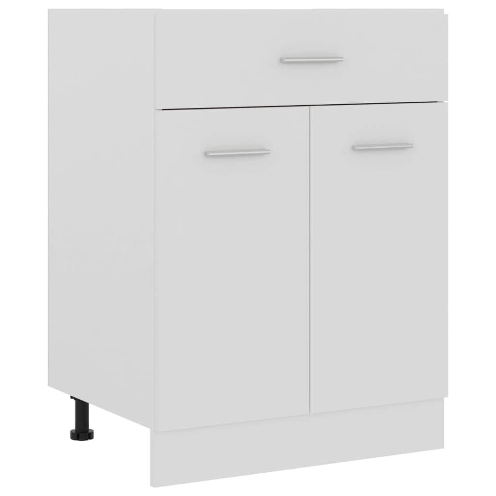 vidaXL Armario de Cocina Mobiliario Muebles Duradero Mesa de Trabajo Almacenamiento Cuencos Platos Ollas Alacena de Contrachapada Blanco 60x46x81,5 cm