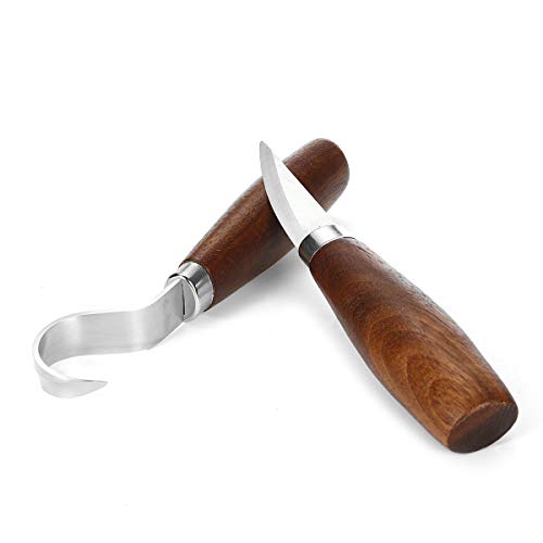 Juego de 2 piezas de acero inoxidable para tallar madera con mangos cómodos 4