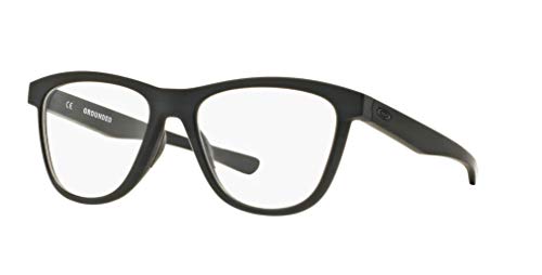 Image of Oakley Mens Ox8070 Grounded Square Prescription Eyewear Frames, Satin Black /Demo Lens, 53 mm