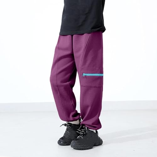 Boys Cotton Sweatpants Casual Elastic Waist Hiking Cargo Pants Baggy Trendy Lounge Athletic Sweat Pant with Pockets2