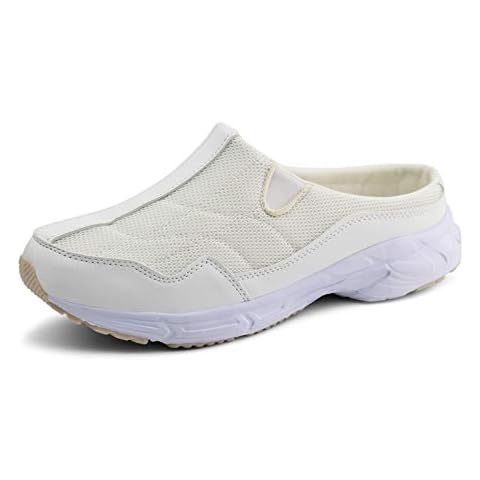 starmerx Women Slip on Mule Sneakers Breathable Backless Walking Shoes (10,Beige) Cover