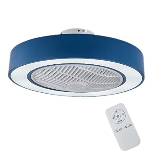 Ventilateur plafonnier LED TJH mince à intensité réglable pour chambre