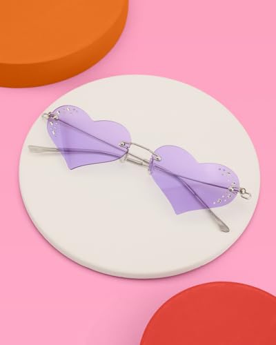 xo, Fetti Purple Heart Rhinestone Sunglasses | Bachelorette Party Sunnies, Birthday Girl Decorations, Guts Concert Accessory, Rave Y2k Supplies, Festival4