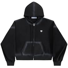 Aelfric Eden Boxy Washed Zip Up Hoodie Cropped Oversized Sweatshirts Fashion Outfits Casual Jackets Clothes