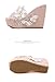 pearlzone Womens Crystal Flower Summer High Platform Sandals,Fashion Flowers Peep Toe Casual Slip on Wedge Summer Beach Shoes (5.5,Pink)
