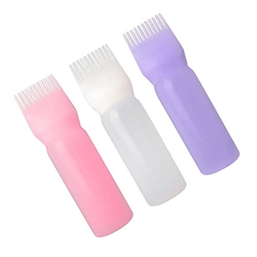 Didiseaon Hair Oil Bottle Combs Scalp Oiling Applicator Combs Graduated Perm Dye Bottles for Hair Salon