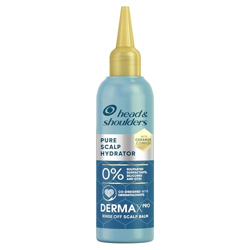 Head & Shoulders DermaXPro Pure Scalp Hydrator 145ml for Dry Scalp Rinse-Off Lightweight Feel Balm Free from Sulphated Surfactants Silicones and Dyes with Ceramide Complex