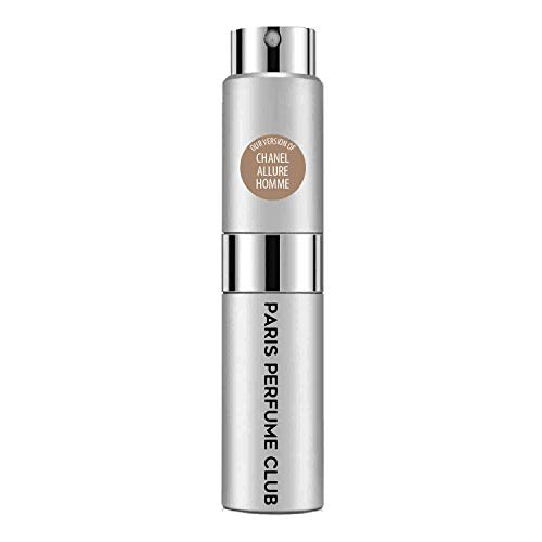 CA Perfume Club Our Version of Allure Homme Travel Sample Size Refillable Atomizer Replica Designer Fragrance Eau de Parfum/Cologne Sprayer (0.27 Fl Oz/ 8ml)