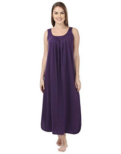 Image of BLAZON Women's Cotton Hosiery Solid Maxi Nighty Slip (Pack of 2) Available Sizes: S, M, L, XL, 2XL, 3XL, 4XL, 5XL