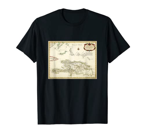 Vintage Hispaniola asícomo Gran Antillas Mapa (1725) Camiseta