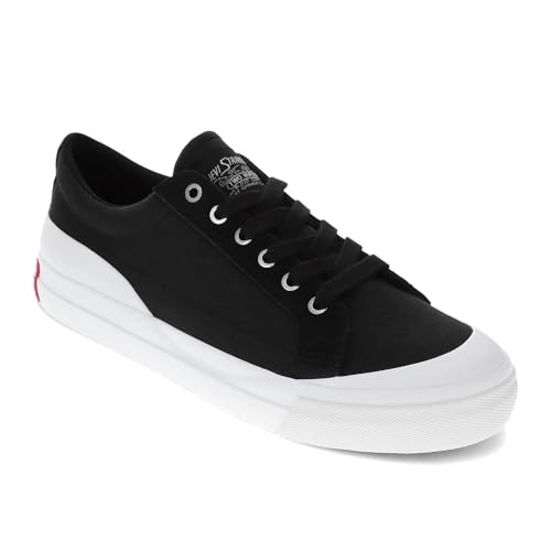Levi's LS1   Tenis casuales de lona y gamuza para hombre, Negro  , 42 EU