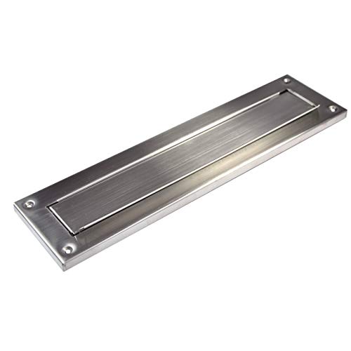 Einwurfklappe Briefeinwurf Briefklappe 100% Edelstahl 310x80 Mauerdurchwurf C4 (Edelstahl 310x80)