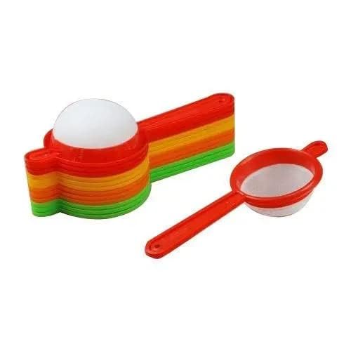 g2gather tea and coffee strainers (plastic pack of 12), tea channi set of 12 pcs multicolour chai chalni plastic tea and coffee strainer, 12 pieces tea strainer
