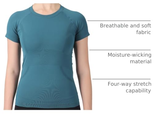 Image of MathCat Seamless Workout Tops for Women Short Sleeve Yoga Running Shirts,Breathable Athletic Compression Shirt Women XS-XL